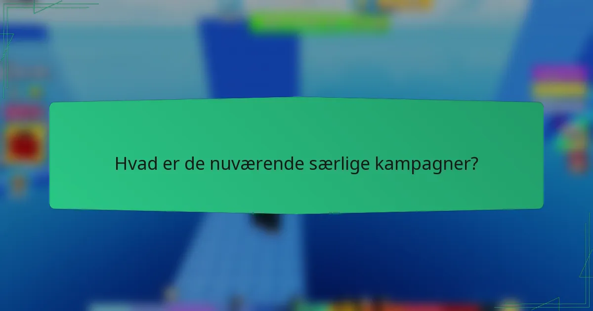 Hvad er de nuværende særlige kampagner?